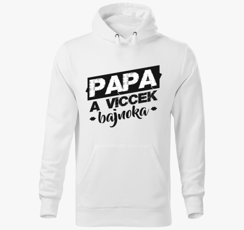 Papa Viccek Bajnoka kapucnis pulóver — Fehér