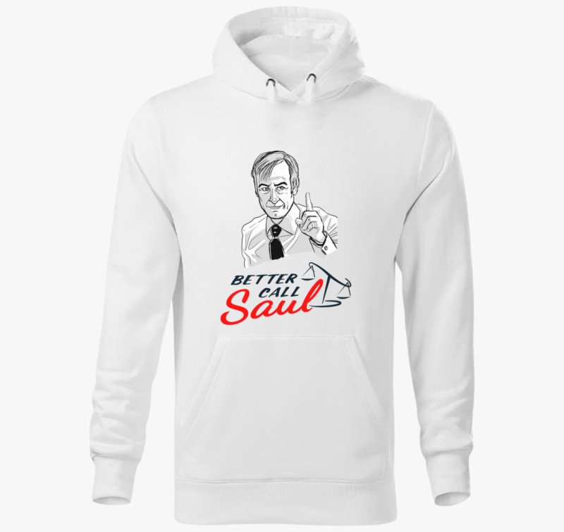 Better Call Saul rajzolt kapucnis pulóver — Fehér