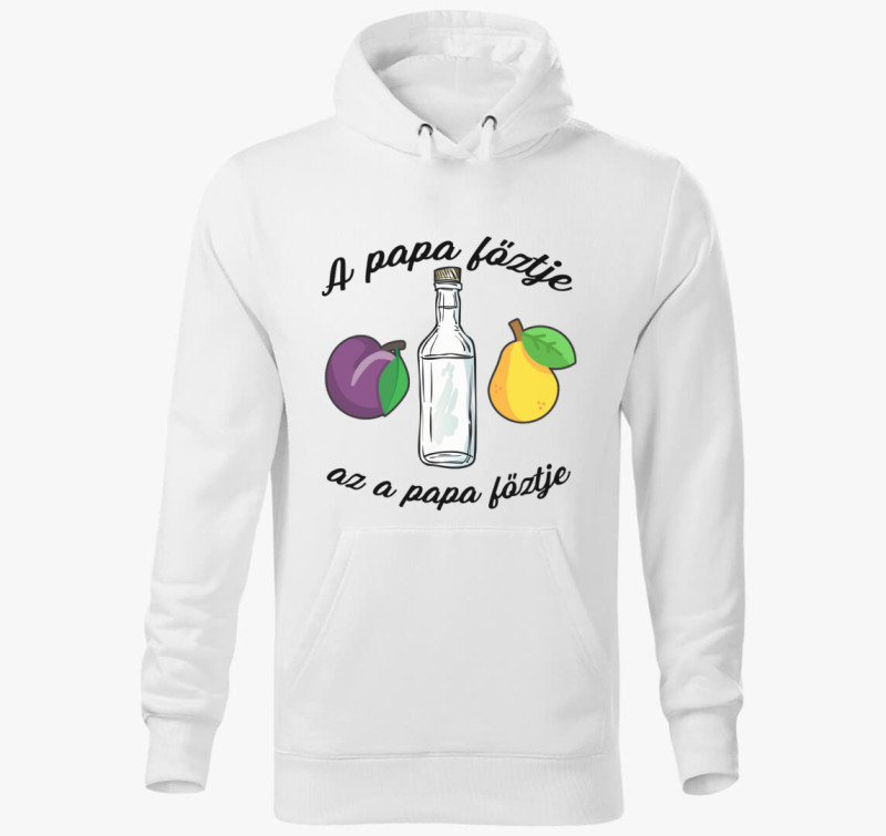 A papa főztje kapucnis pulóver — Fehér