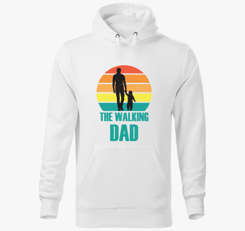 The walking dad mintás kapucnis pulóver — Fehér