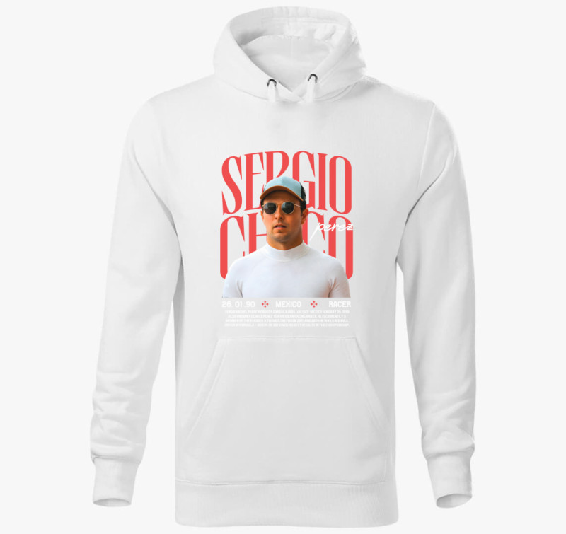 Sergio Perez kapucnis pulóver — Fehér