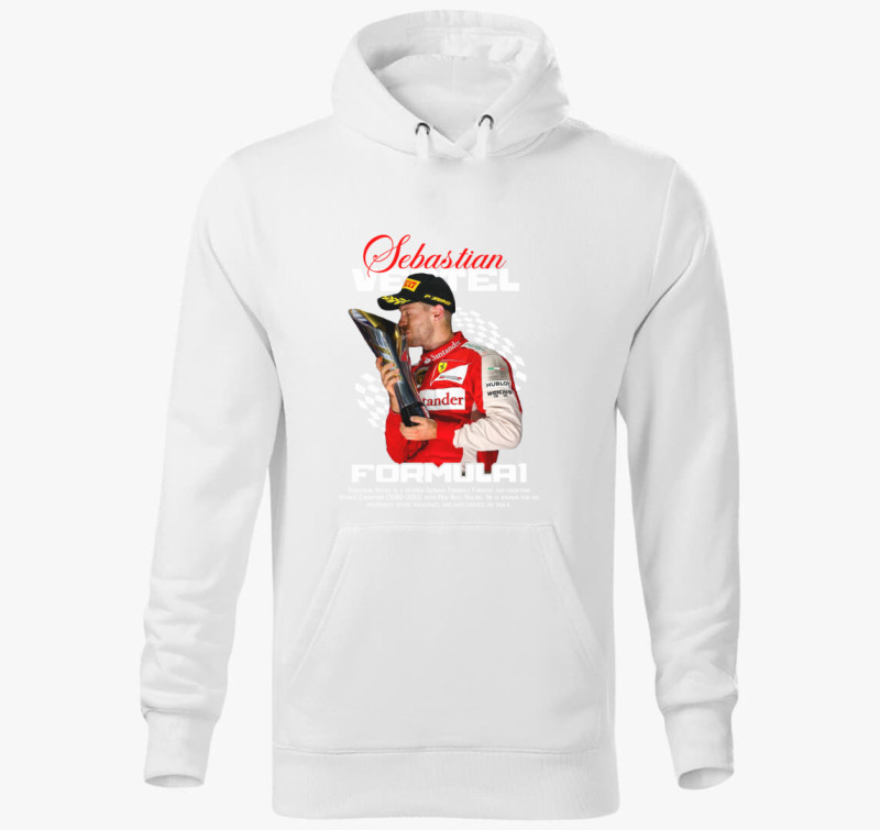 Sebastian Vettel Kupa kapucnis pulóver — Fehér