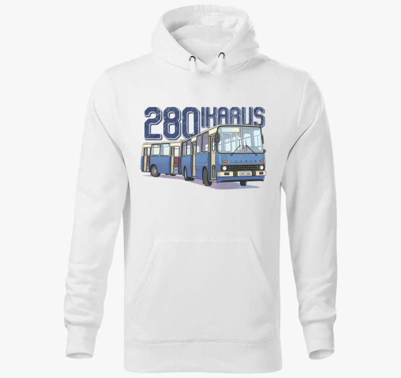Ikarus 280 Busz kapucnis pulóver — Fehér