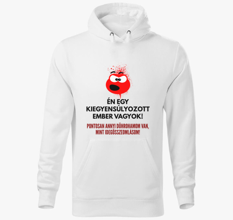 Kiegyensúlyozott kapucnis pulóver — Fehér