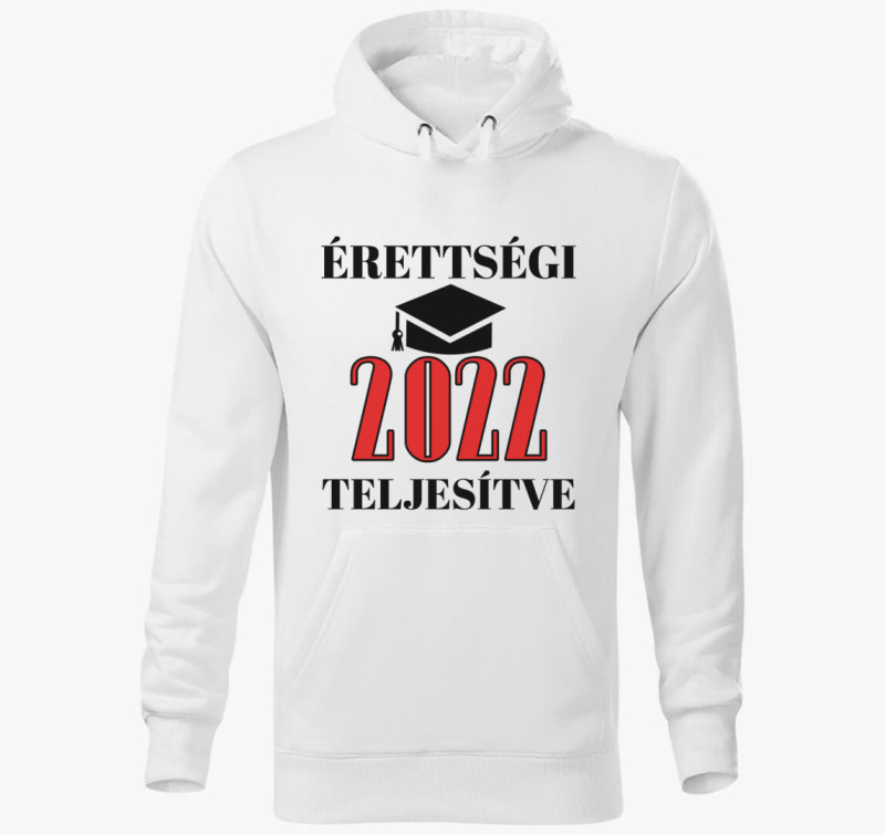 Érettségi teljesítve 2022 kapucnis pulóver — Fehér