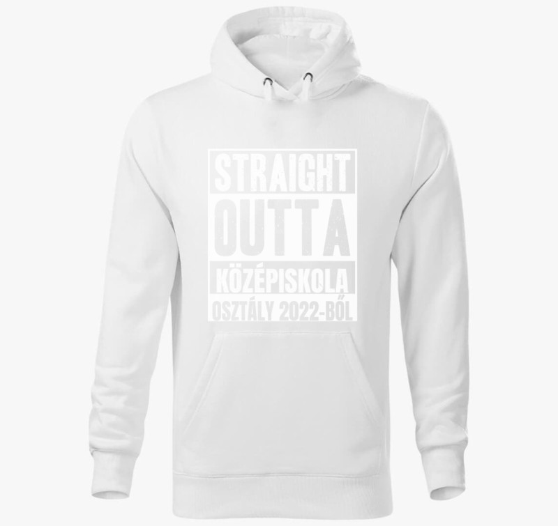 Straight outta középiskola kapucnis pulóver — Fehér