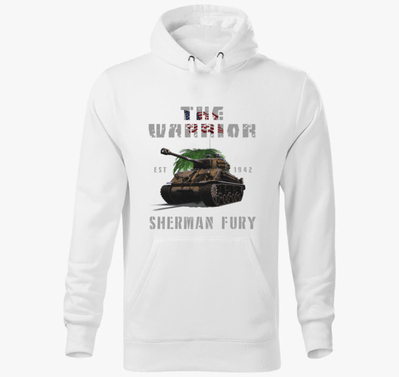 Sherman Fury kapucnis pulóver — Fehér