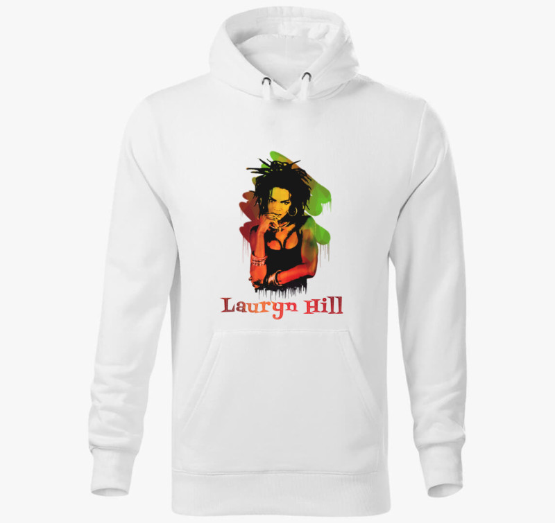 Lauryn Hill kapucnis pulóver — Fehér
