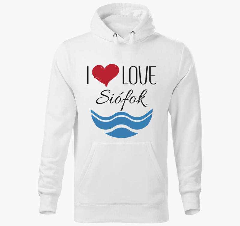 I love Siófok kapucnis pulóver — Fehér