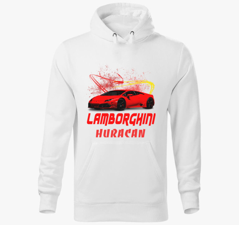 Lamborghini Huracan kapucnis pulóver — Fehér