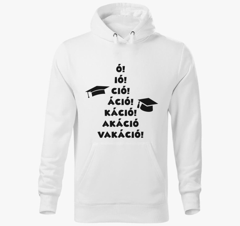 Vakáció kapucnis pulóver — Fehér