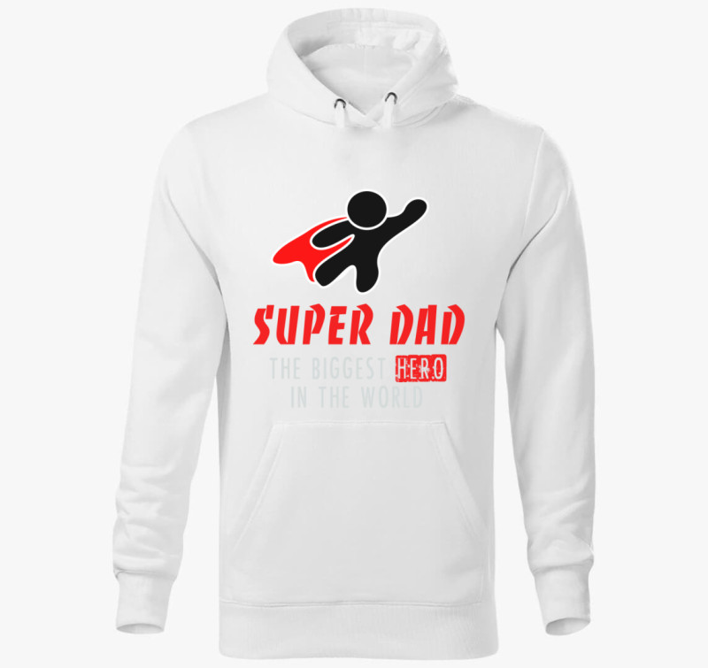 Super Dad kapucnis pulóver — Fehér