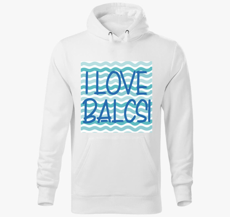 I love Balcsi kapucnis pulóver — Fehér