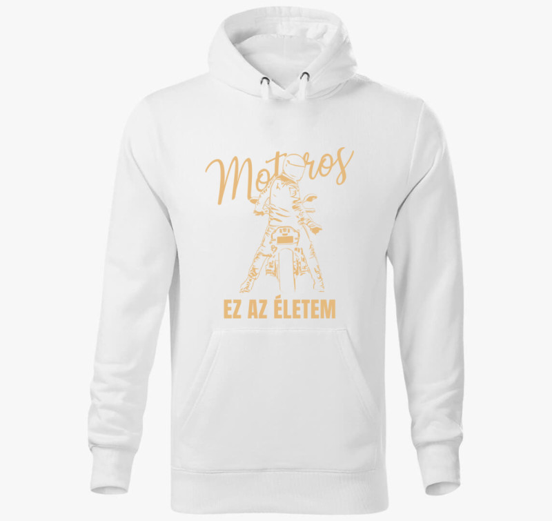 Motor ez az életem kapucnis pulóver — Fehér