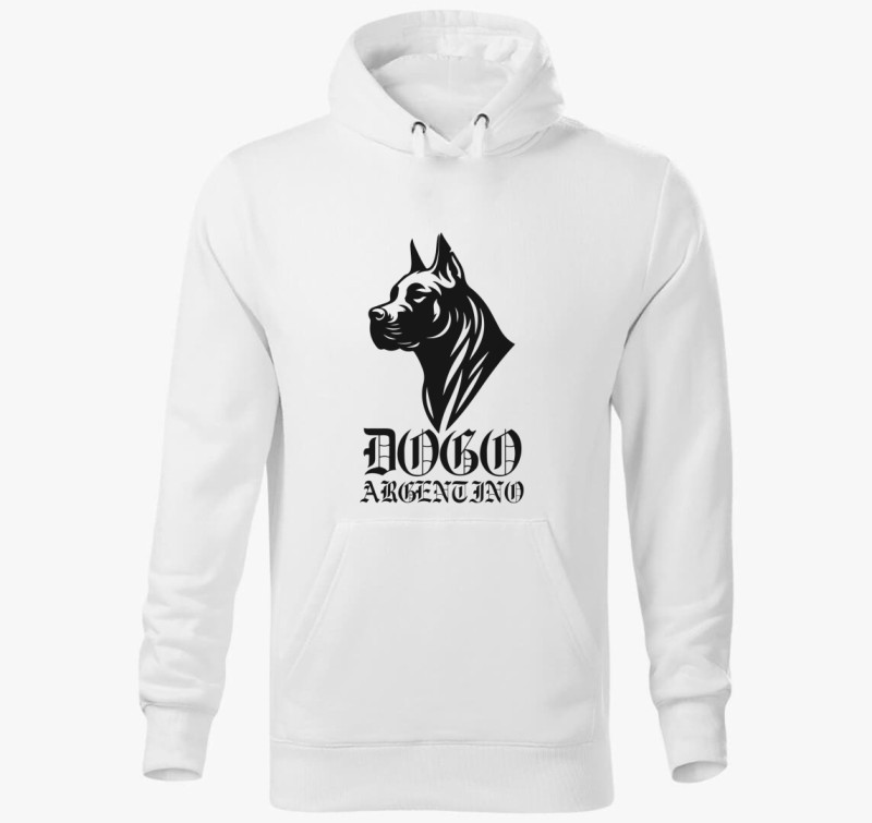 Dogo Argentino kapucnis pulóver — Fehér