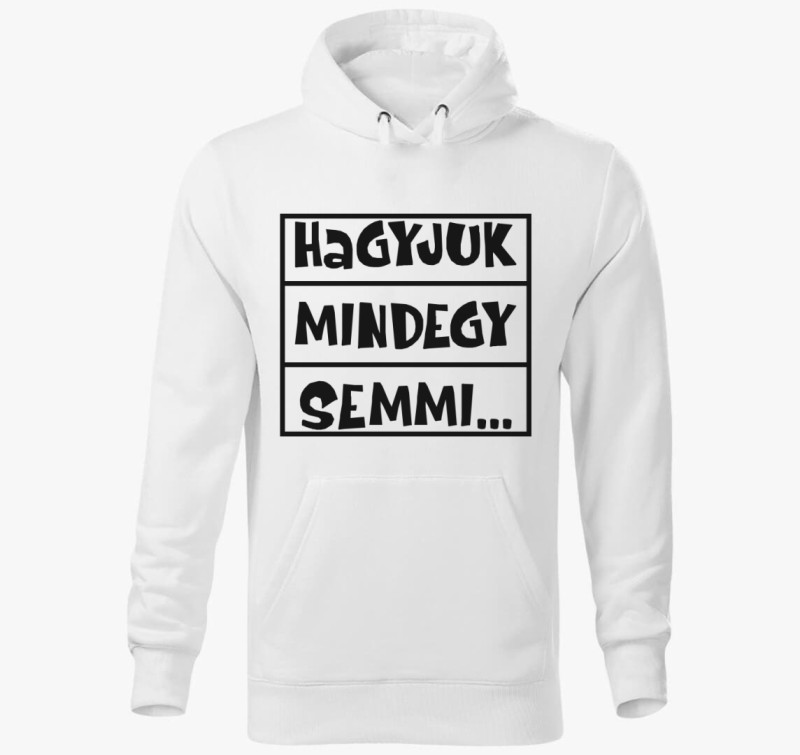 Duzzogós kapucnis pulóver — Fehér