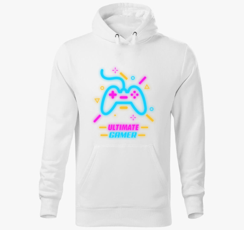 Ultimate Gamer kapucnis pulóver — Fehér