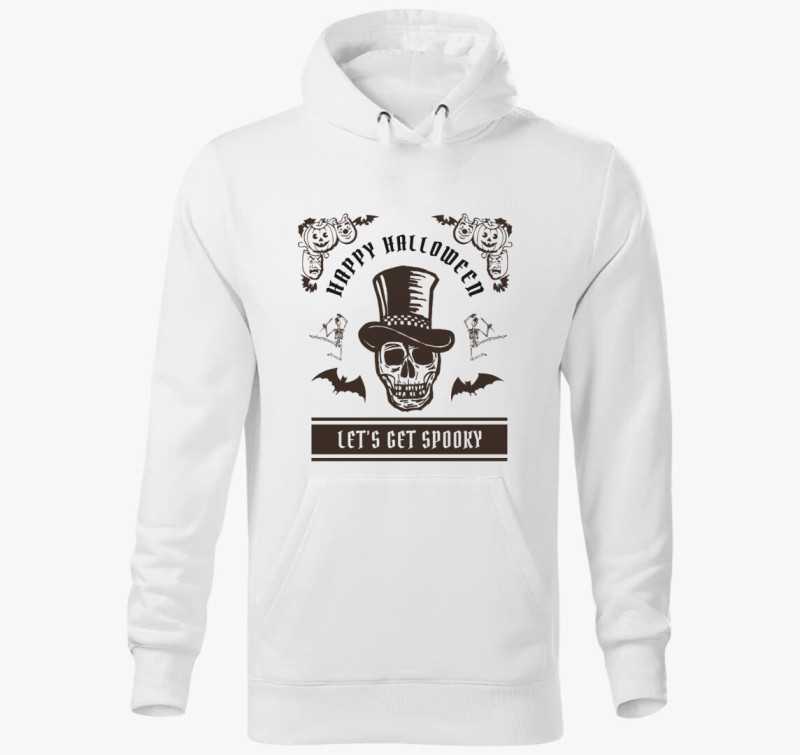 Let's get spooky kapucnis pulóver — Fehér