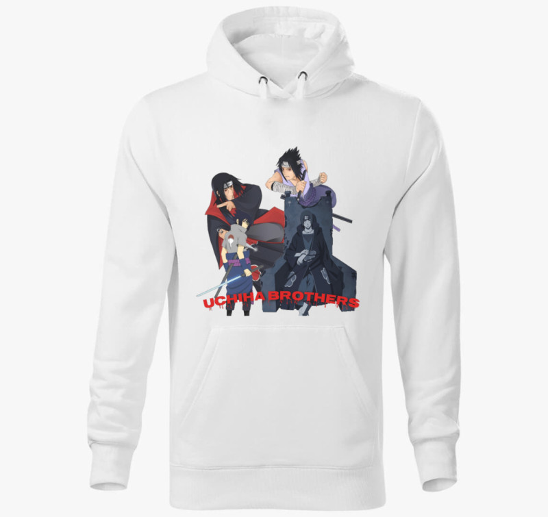 Uchiha brothers kapucnis pulóver — Fehér