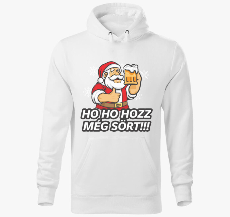 Ho ho hozz még sört kapucnis pulóver — Fehér