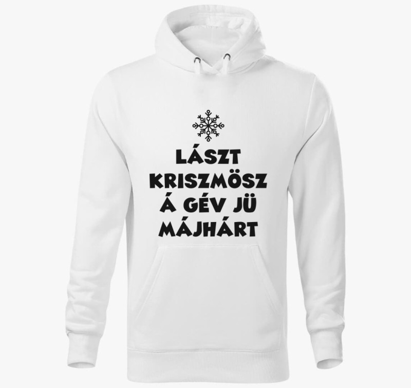 Lászt kriszmösz 2 kapucnis pulóver — Fehér