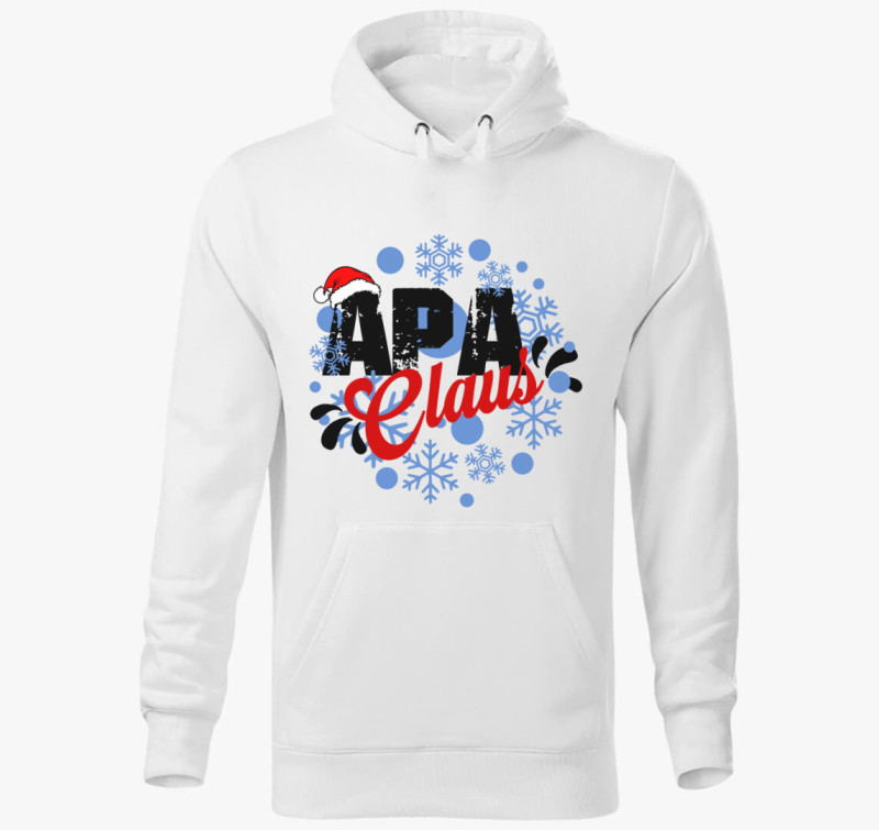 Apa Claus kapucnis pulóver — Fehér