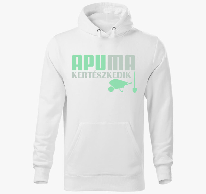 Apu ma kertészkedik kapucnis pulóver — Fehér