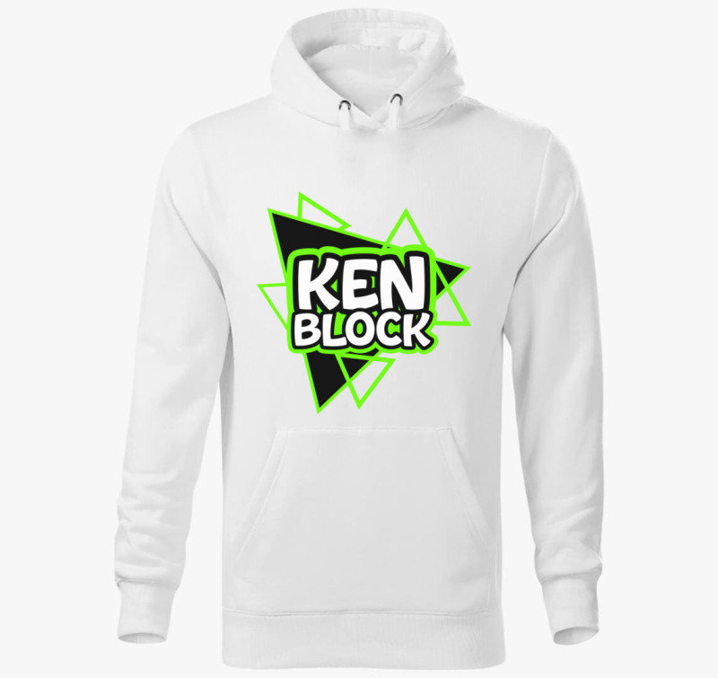 Ken Block feliratú kapucnis pulóver — Fehér