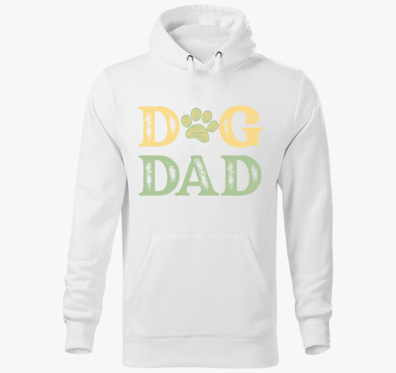 Dog Dad  kapucnis pulóver — Fehér