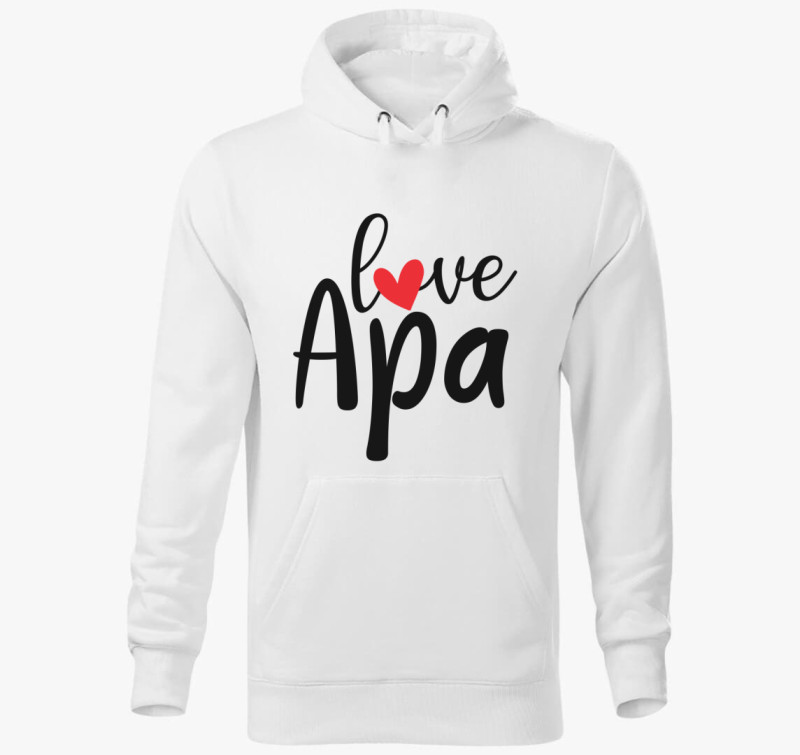 Love Apa kapucnis pulóver — Fehér