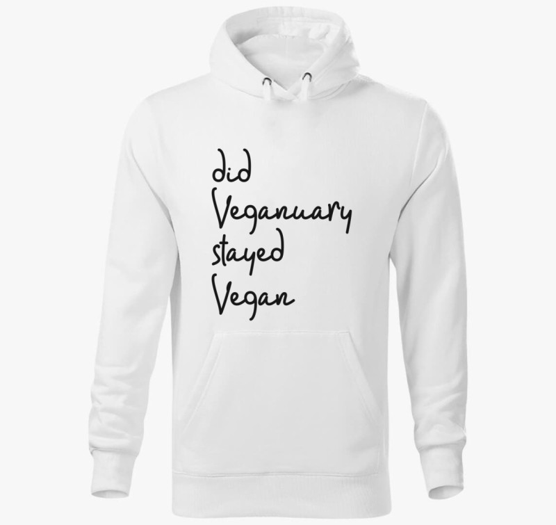 Did Veganuary (dőlt betűs) kapucnis pulóver — Fehér