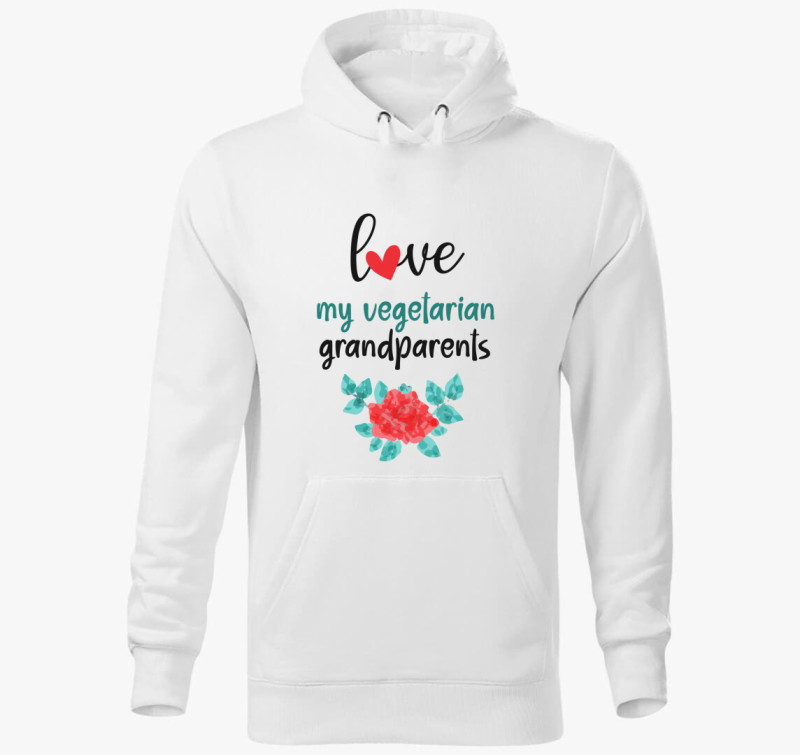 Love my Vegetarian Grandparents kapucnis pulóver — Fehér
