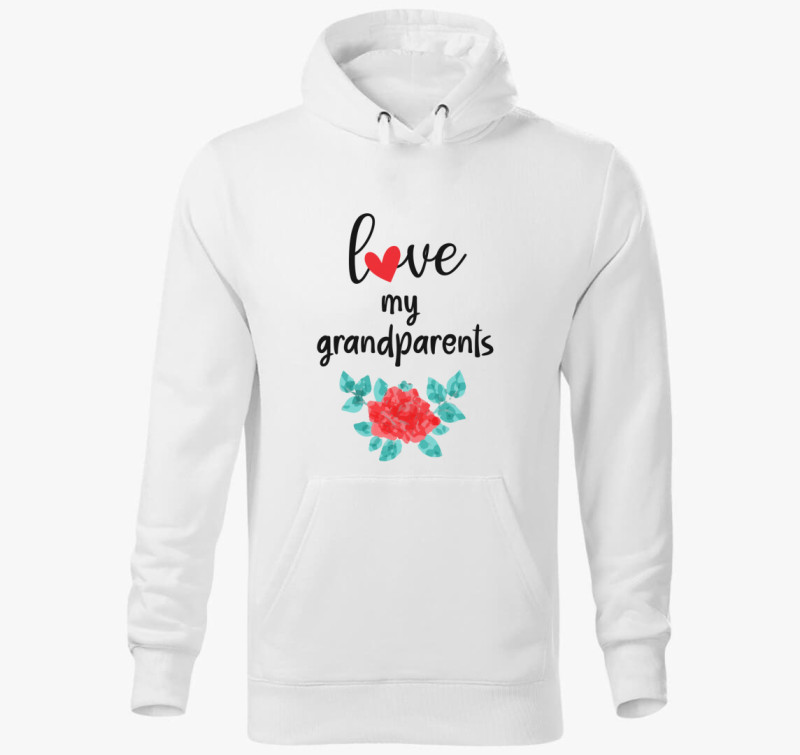 Love my Grandparents kapucnis pulóver — Fehér