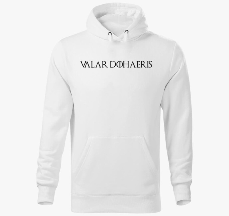 Valar dohaeris - Trónok harca kapucnis pulóver — Fehér