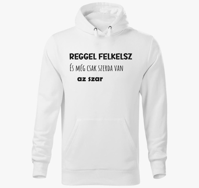 Szerda kapucnis pulóver — Fehér
