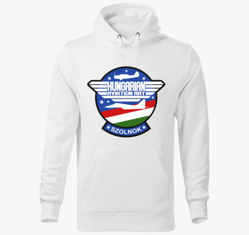 Hungarian Aviation Art Patch kapucnis pulóver — Fehér