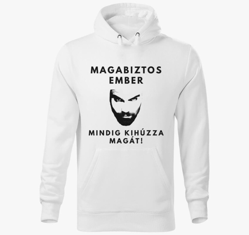 Magabiztos kapucnis pulóver — Fehér