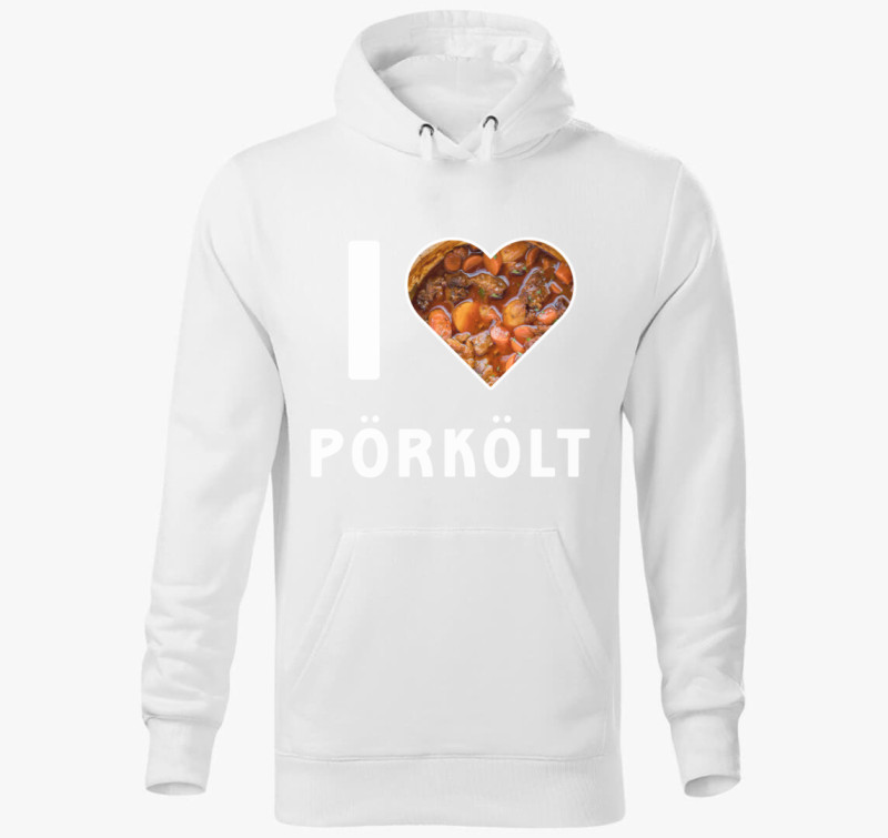 I love pörkölt kapucnis pulóver — Fehér