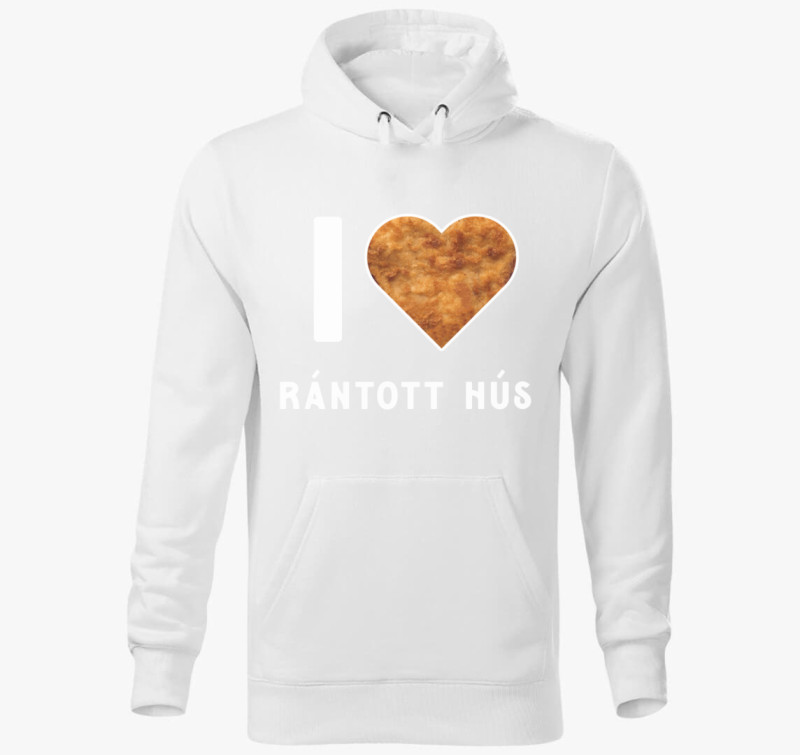 I love rántott hús kapucnis pulóver — Fehér
