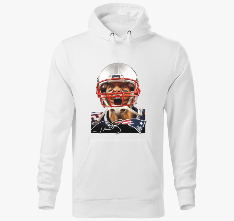 Tom Brady kapucnis pulóver — Fehér
