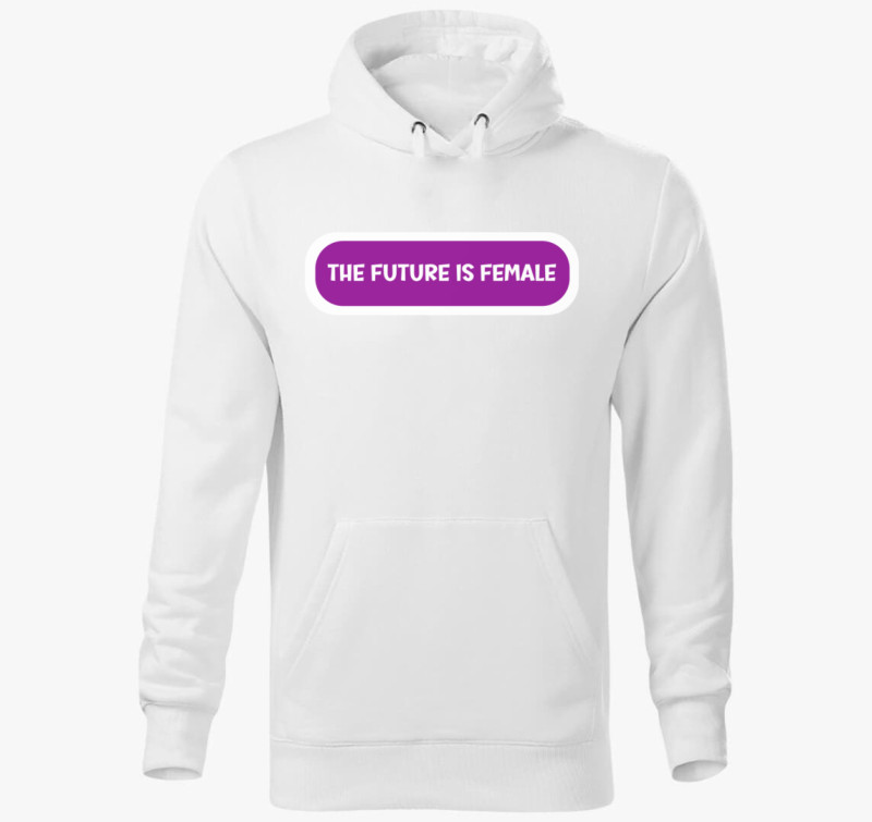 Future is female lila kapucnis pulóver — Fehér