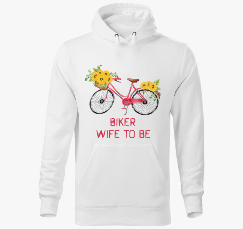 Biker wife to be kapucnis pulóver — Fehér