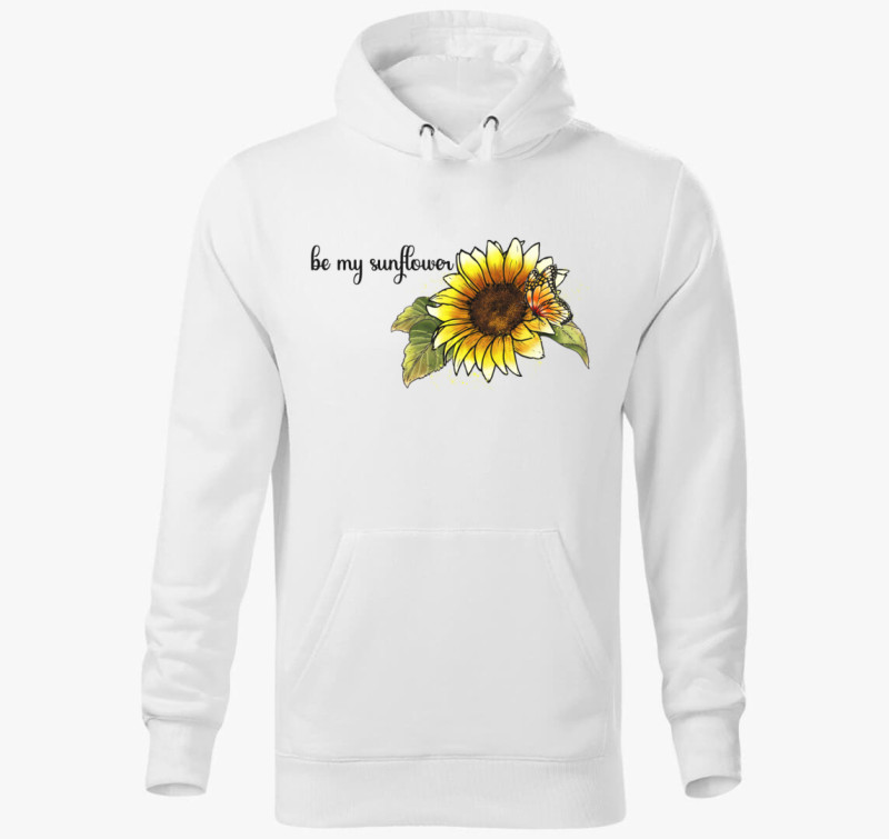 Be my sunflower kapucnis pulóver — Fehér