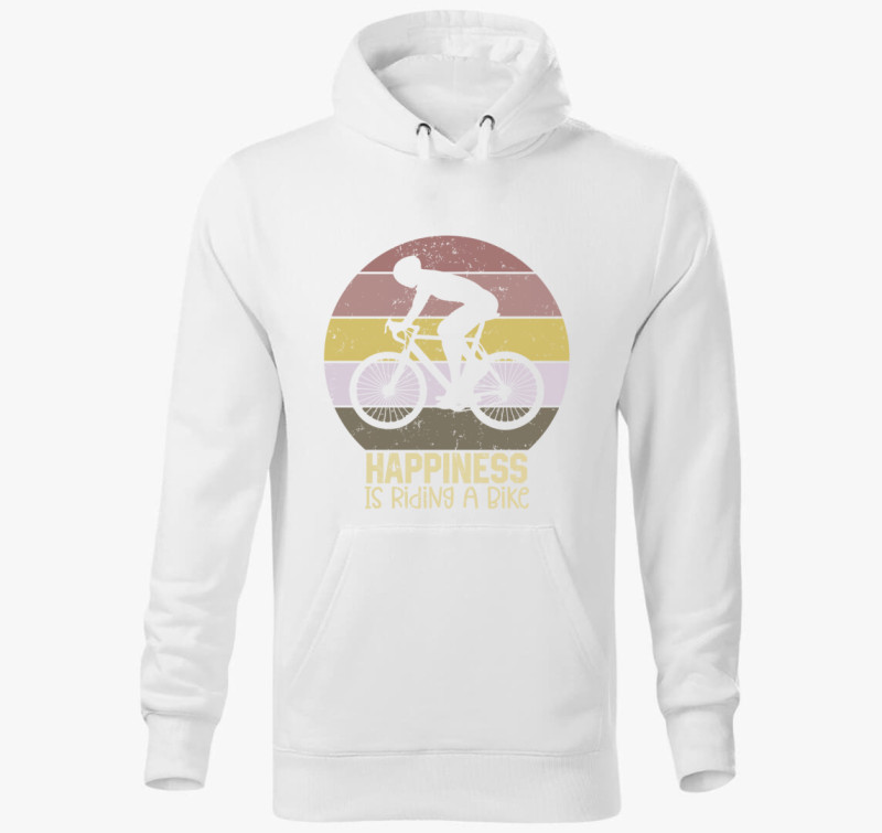 Happiness bike kapucnis pulóver — Fehér