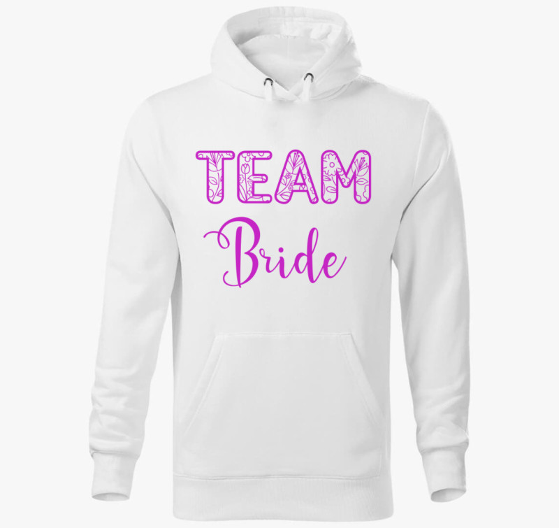 Team Bride kapucnis pulóver — Fehér