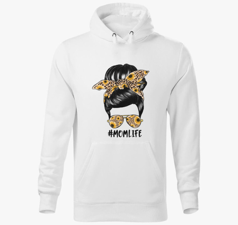 #MOMLIFE kapucnis pulóver — Fehér