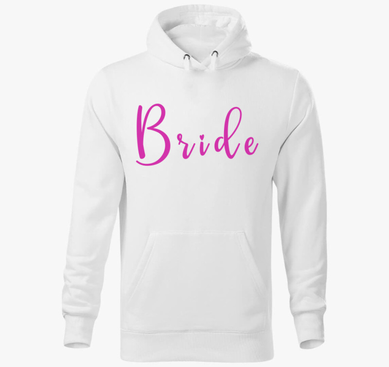 Bride pink szivecske kapucnis pulóver — Fehér