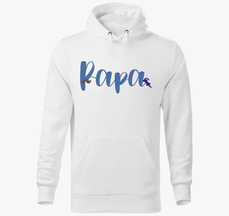 Papa kapucnis pulóver — Fehér