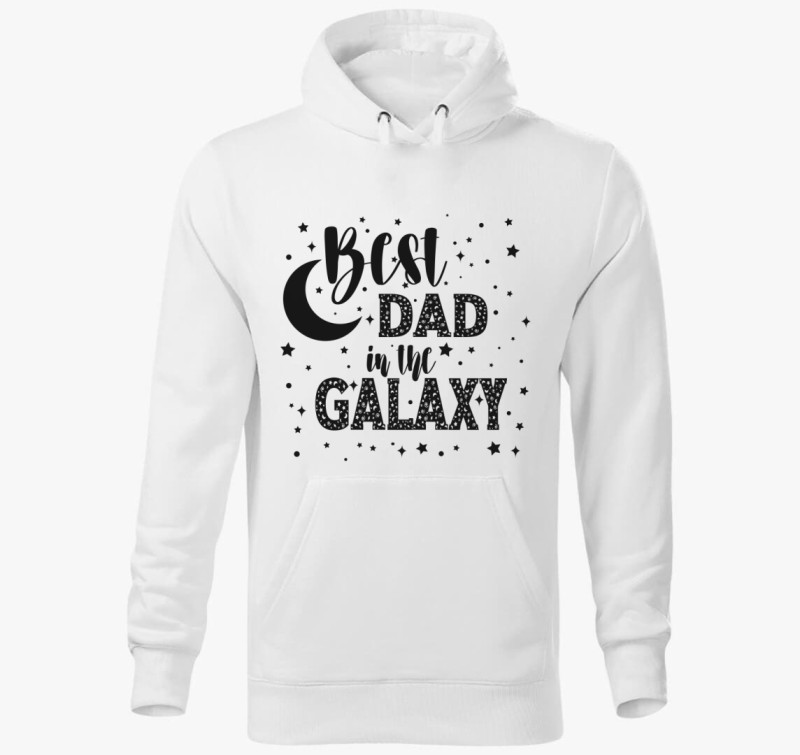 Best DAD in the galaxy kapucnis pulóver — Fehér