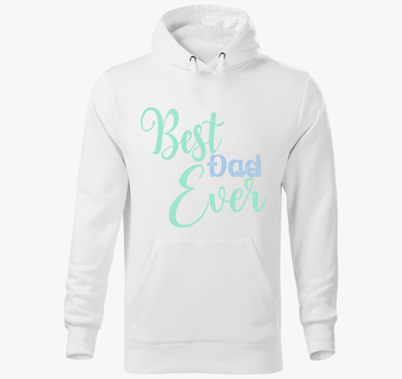 Best DAD ever pasztell kapucnis pulóver — Fehér